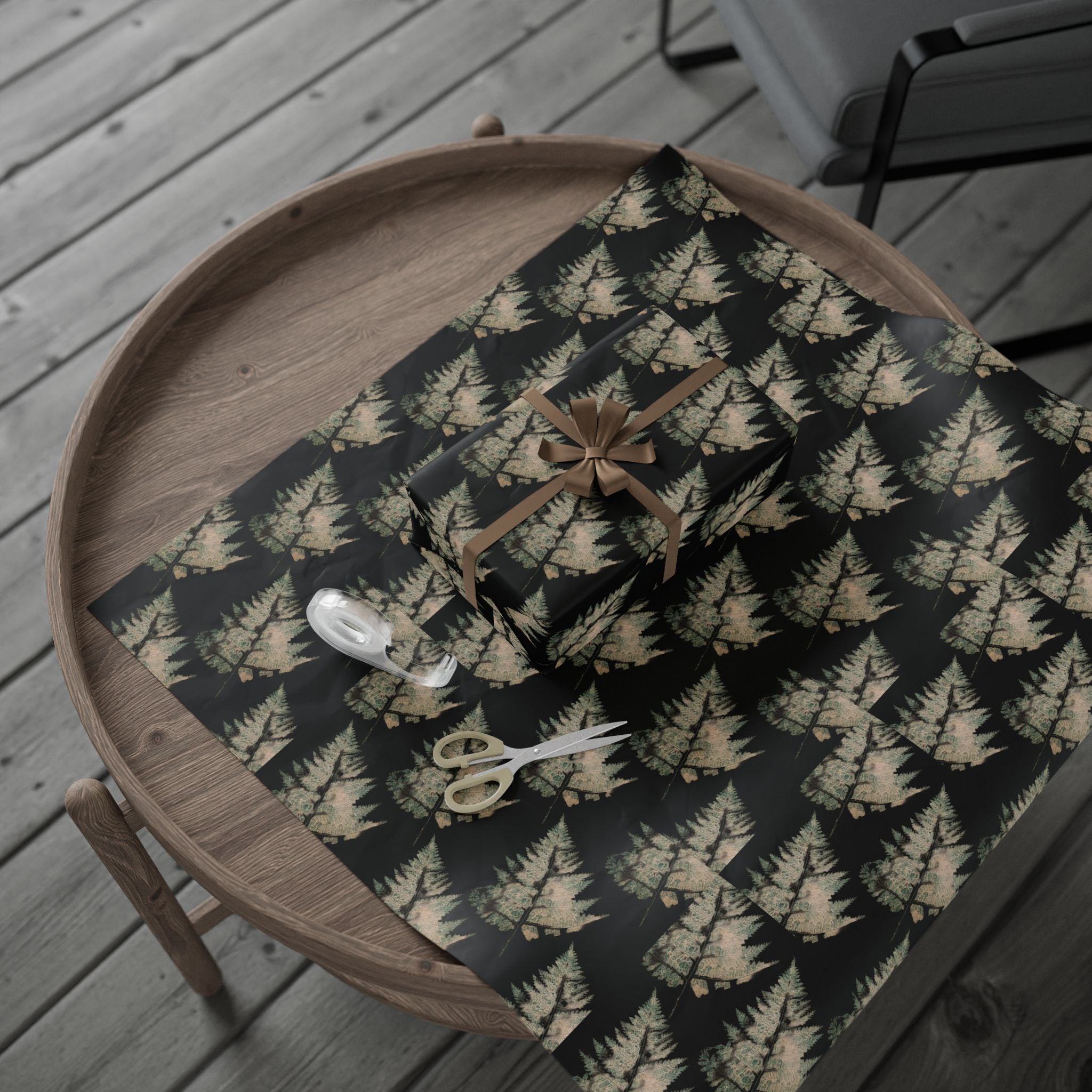 NANCY Wrapping Paper — Black Botanical Gift Wrap