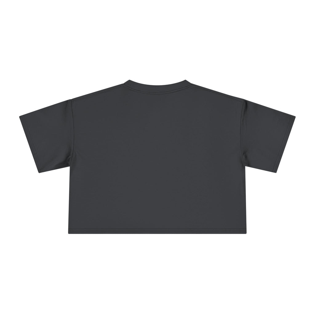 Botanical Grid Women's Crop Tee — Vintage Floral Silhouette Top