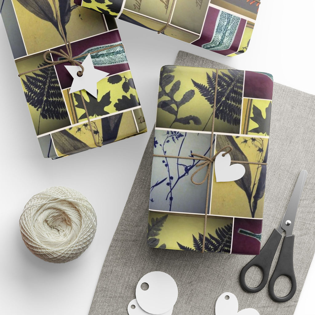 Botanical Collage Wrapping Paper — Vintage Floral Gift Wrap
