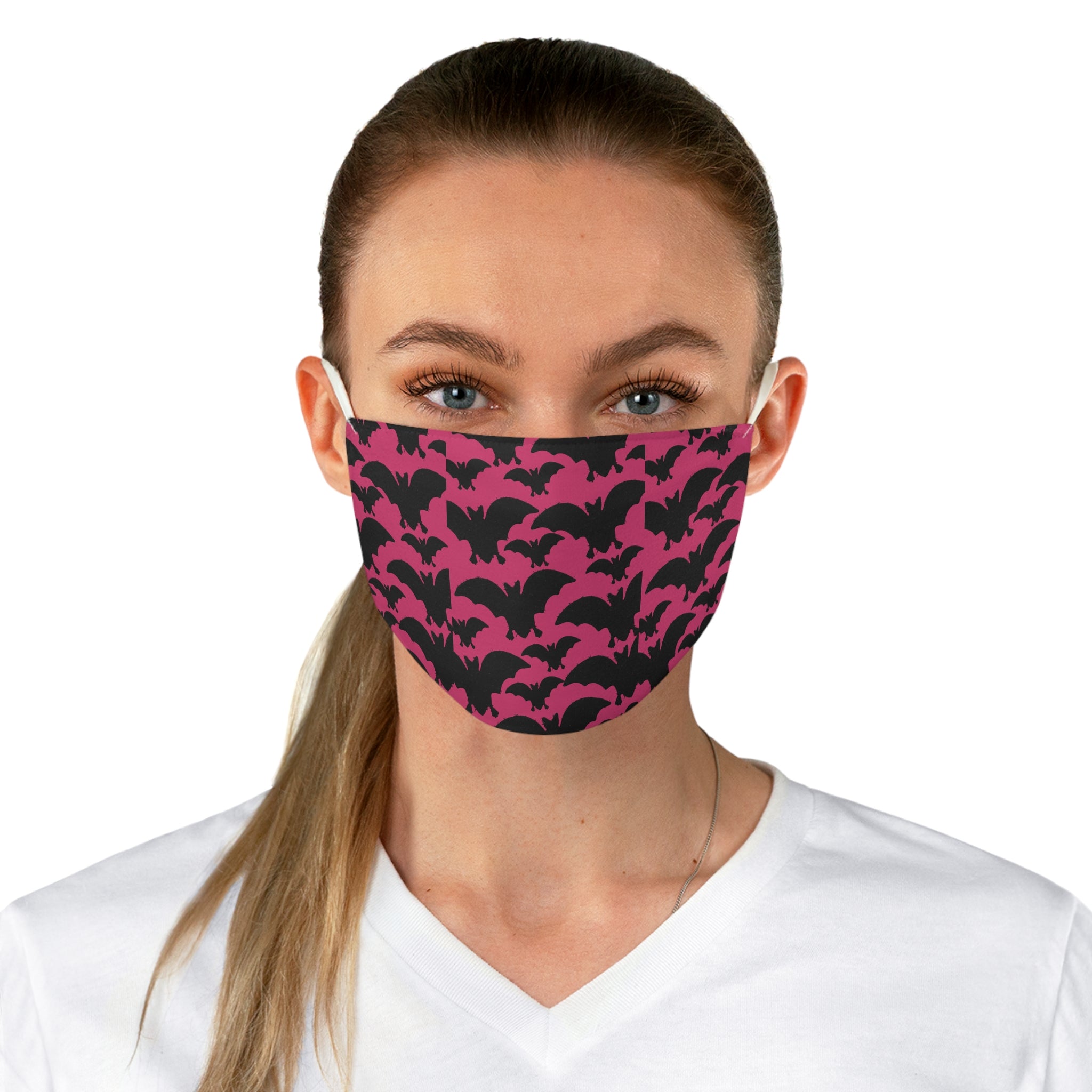Pink Bat Pattern Face Mask — Reusable Halloween Mask