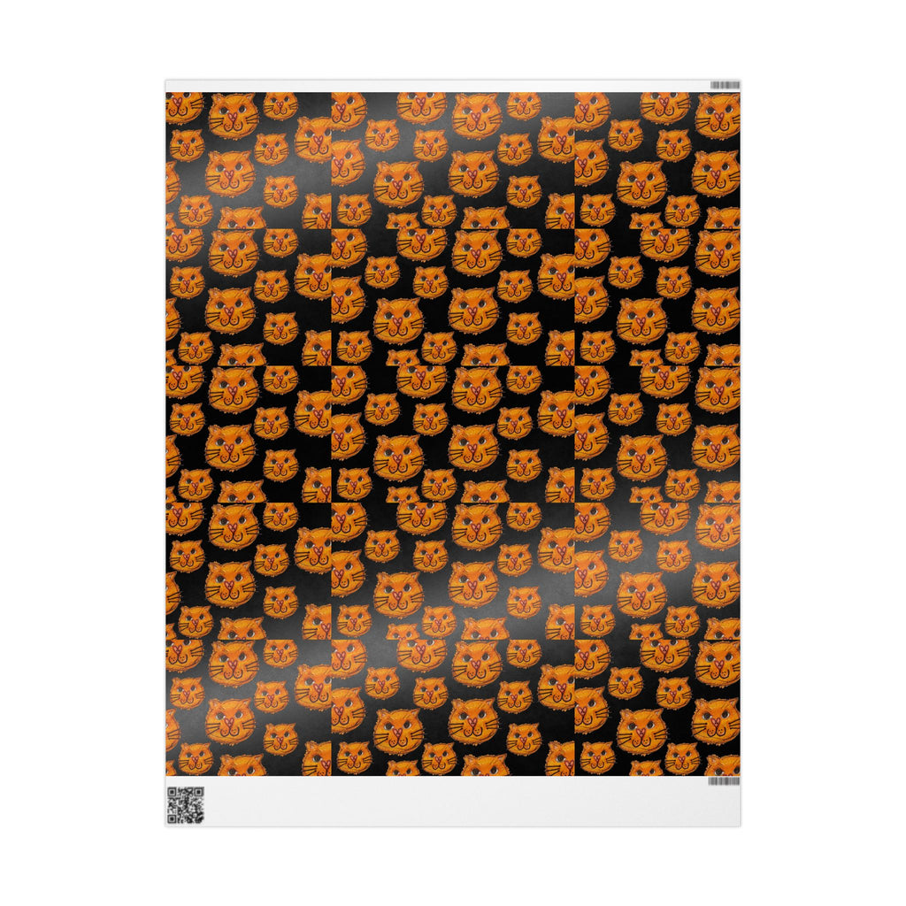 LOVE CATS Wrapping Paper Roll – Orange Cat Pattern Gift Wrap