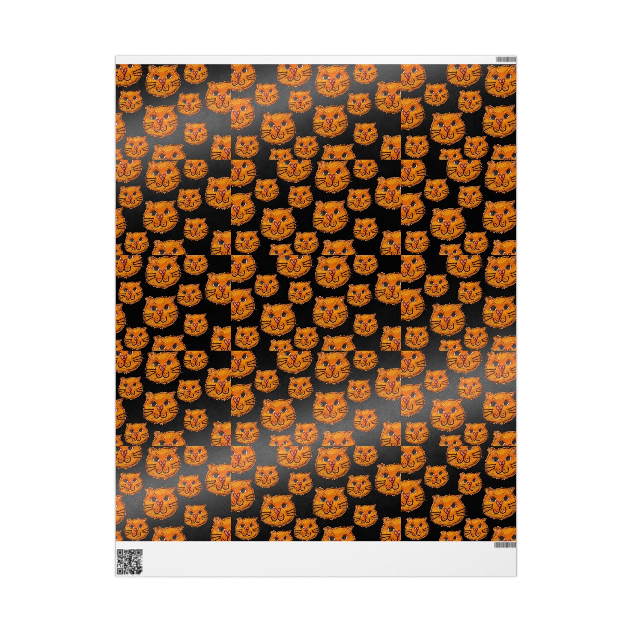 LOVE CATS Wrapping Paper Roll – Orange Cat Pattern Gift Wrap