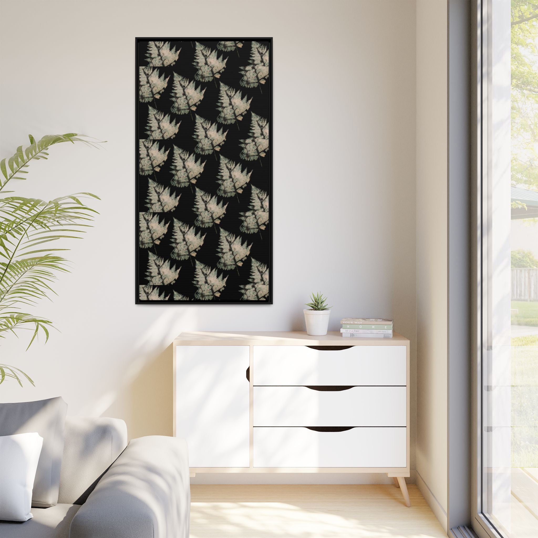 Botanical Fern Matte Canvas Framed Wall Art
