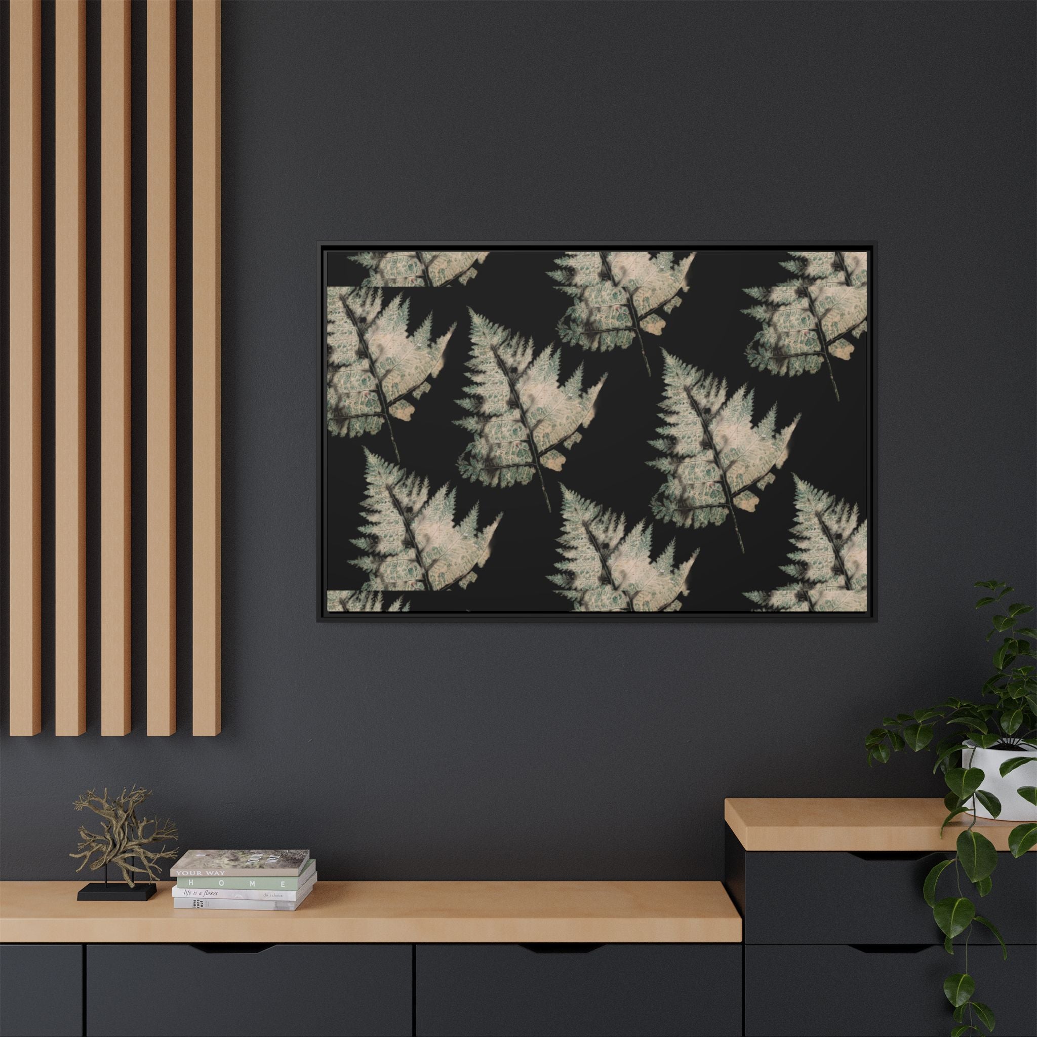 Botanical Fern Matte Canvas Framed Wall Art