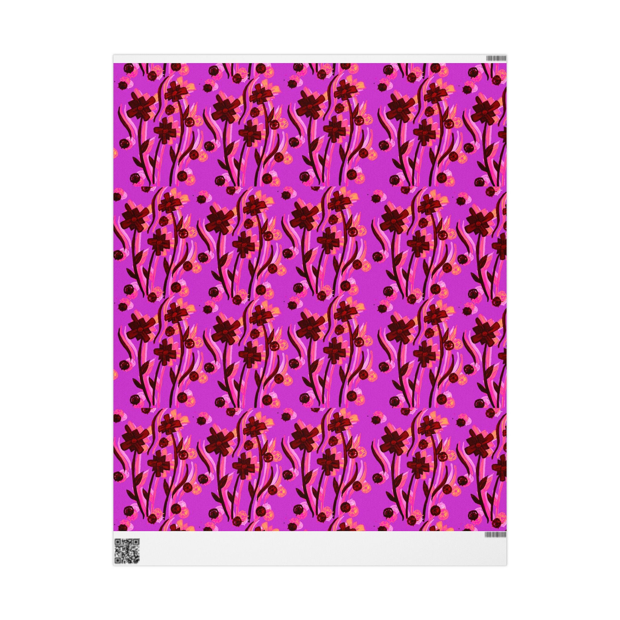 Floral Pink Wrapping Paper — Bold Magenta Flower Gift Wrap