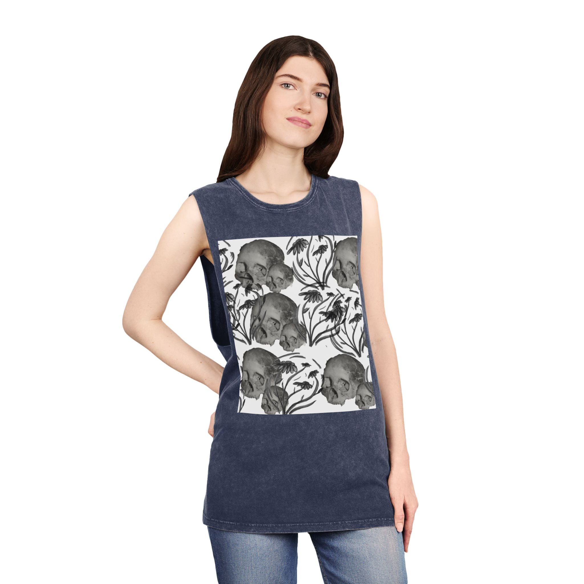 Skull & Vines Stonewash Tank