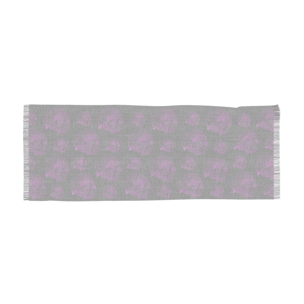 Purple Skull Pattern Scarf — Gothic Lightweight Fashion Accessory
