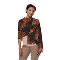 Autumn Moth Scarf – Lightweight Black & Copper Moth Pattern Scarf