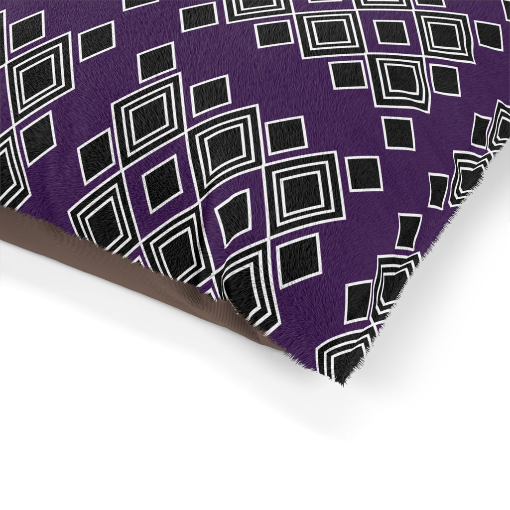 Geometric Purple Diamond Pet Bed – Cozy Decorative Dog & Cat Cushion