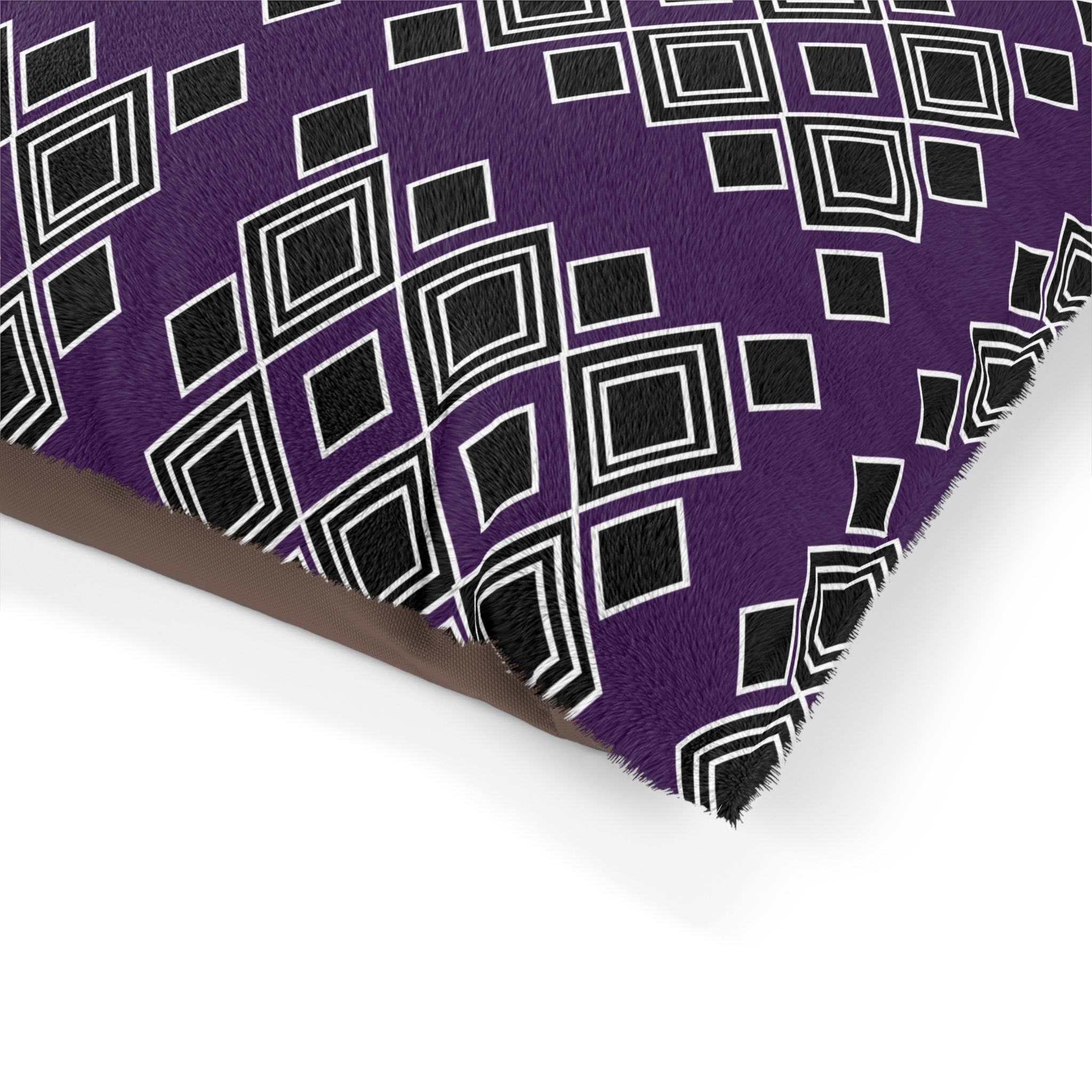 Geometric Purple Diamond Pet Bed – Cozy Decorative Dog & Cat Cushion