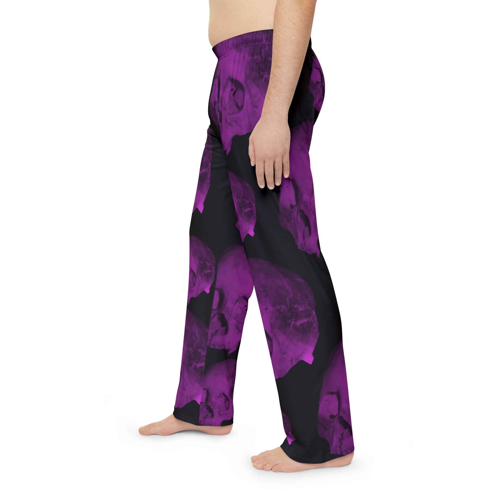 Purple Skull Pajama Pants — Men’s Gothic Sleep Lounge Pants