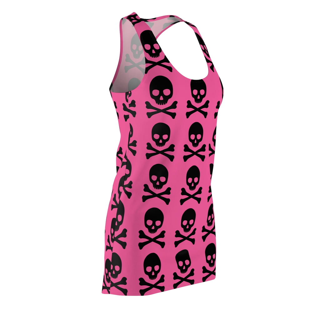 Pink Skull & Crossbones Racerback Dress — Gothic Punk AOP
