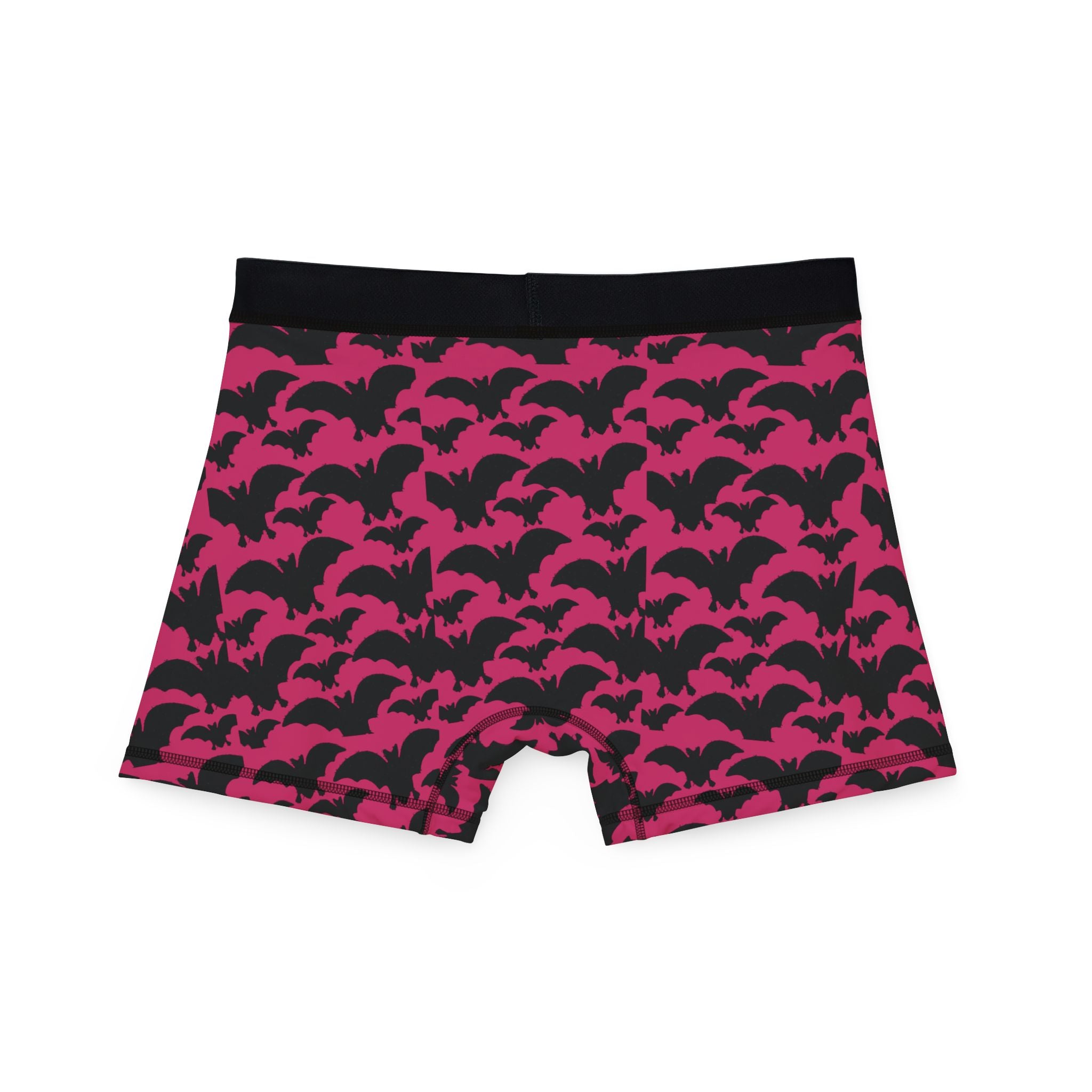 Bats Pattern Men’s Boxer Briefs — Pink Gothic Halloween Underwear