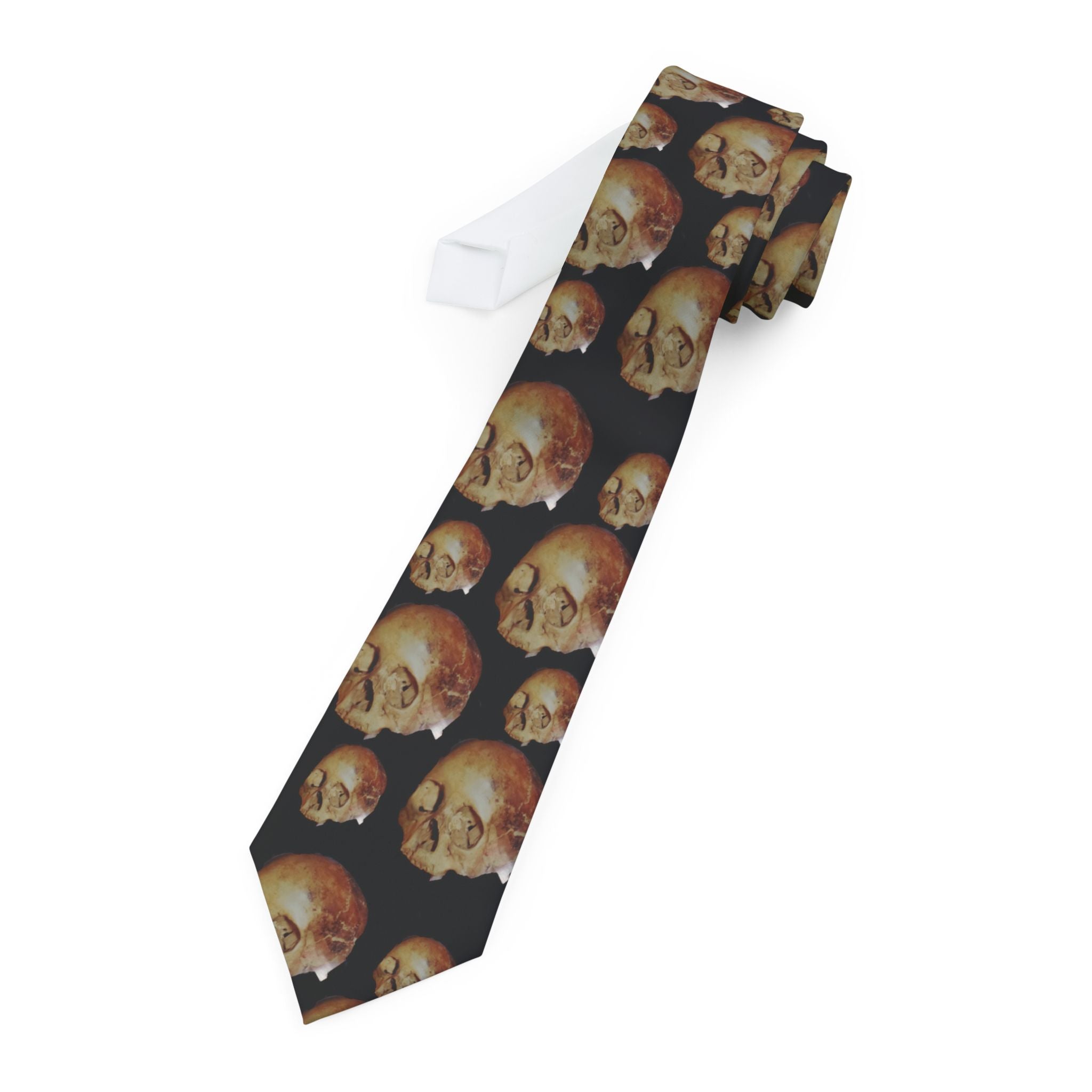 Skull Pattern Necktie — Gothic Halloween Dress Tie