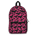 Pink Bat Pattern Backpack — Gothic Halloween School Bag