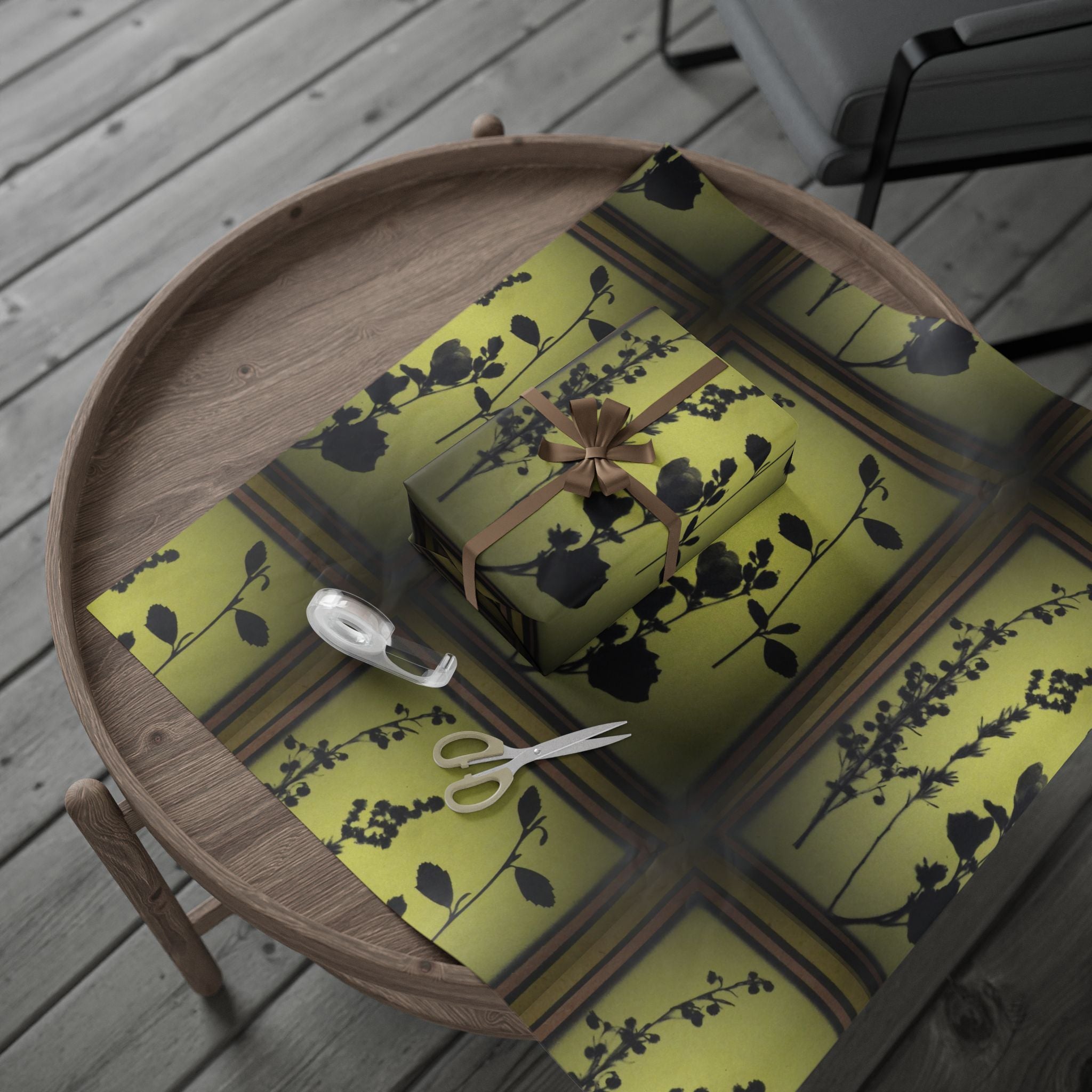 Wrapping Paper — Vintage Botanical Silhouette Gift Wrap