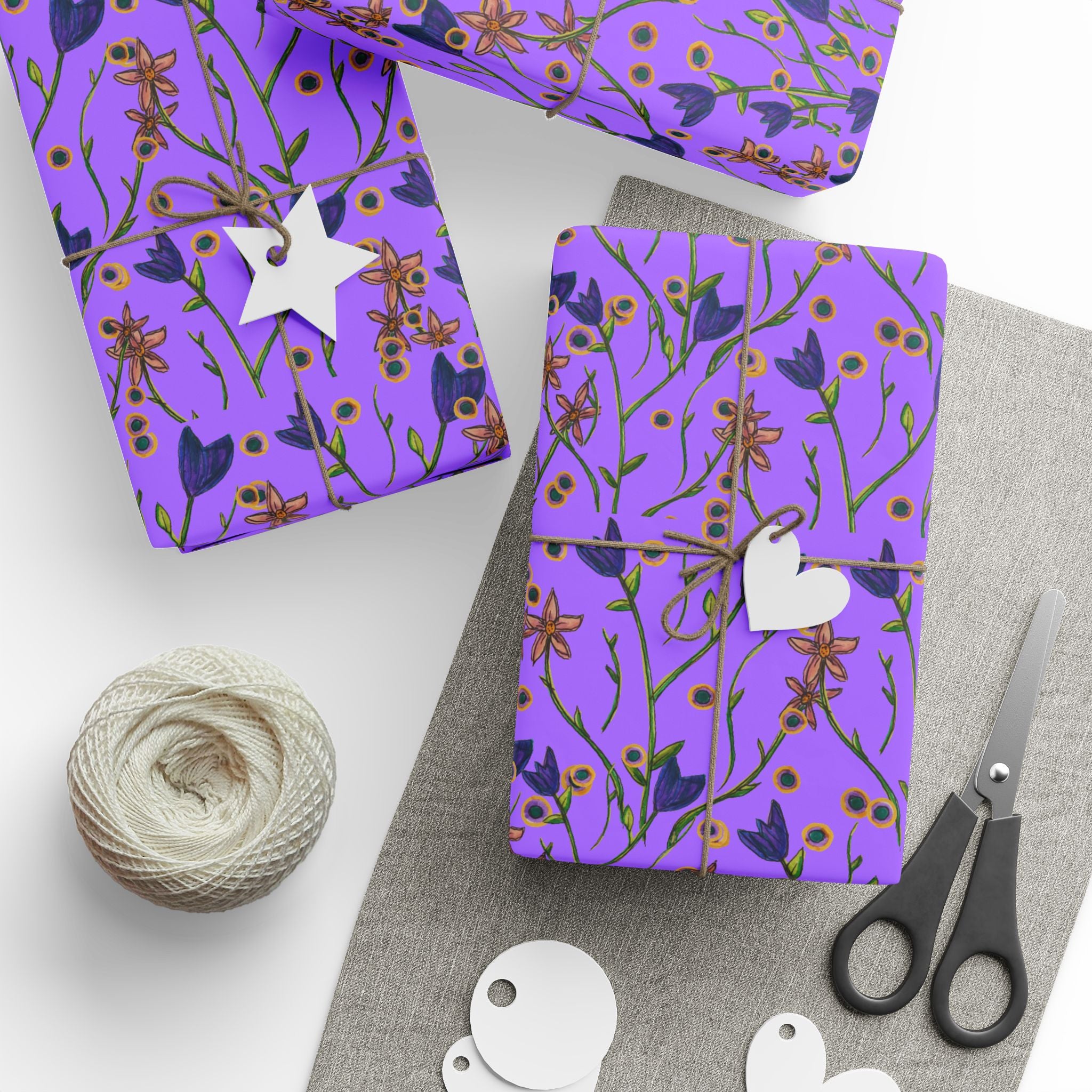 PICTURES OF YOU Wrapping Paper — Purple Floral Gift Wrap