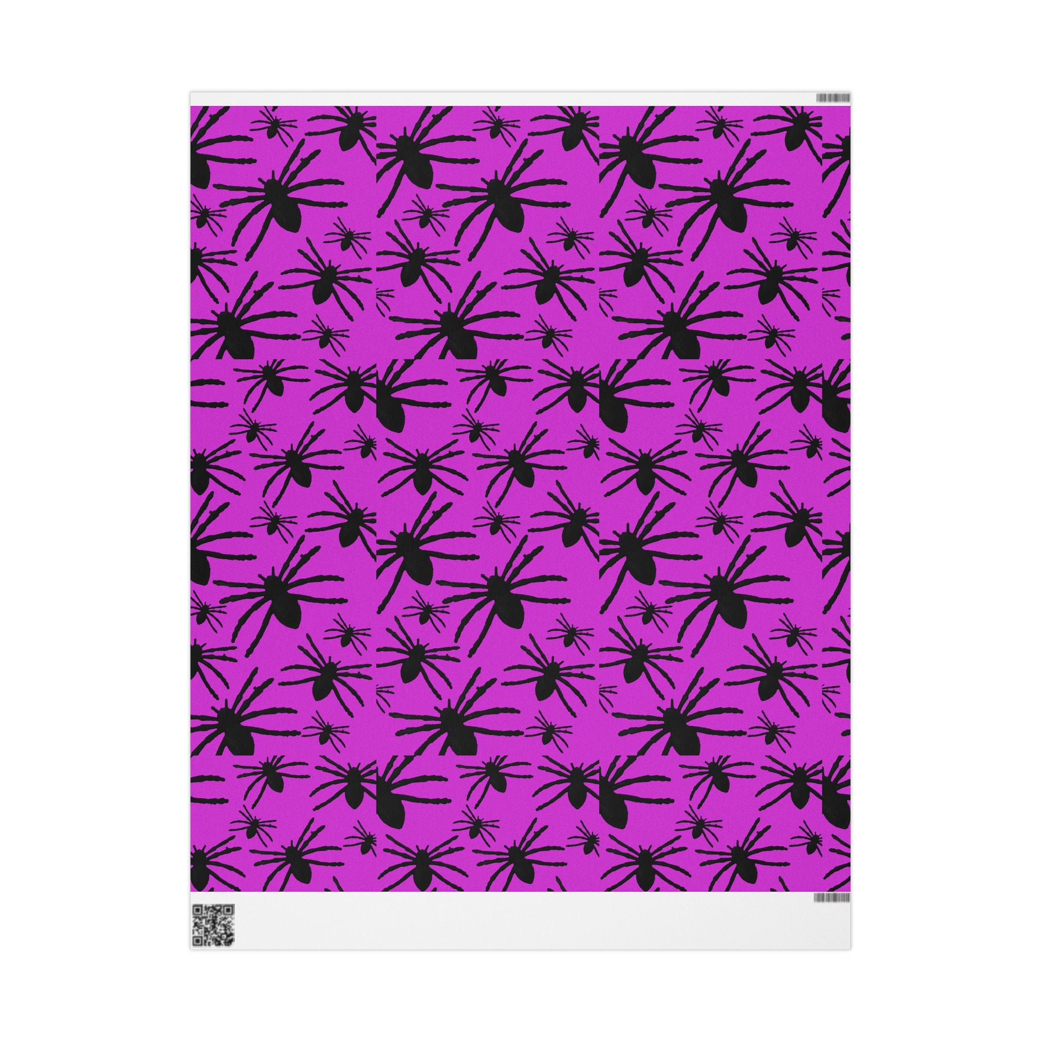 Spider Pattern Wrapping Paper — Pink Halloween Gift Wrap