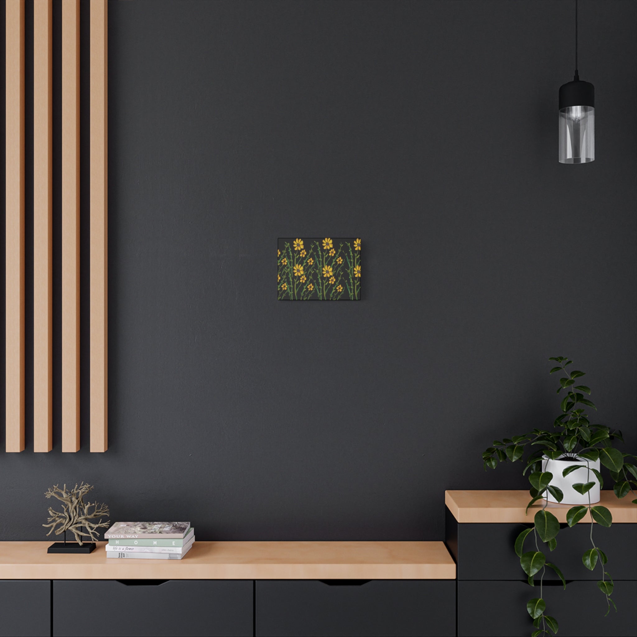 Yellow Wildflower Canvas Wall Art — Stretched Matte Floral Print