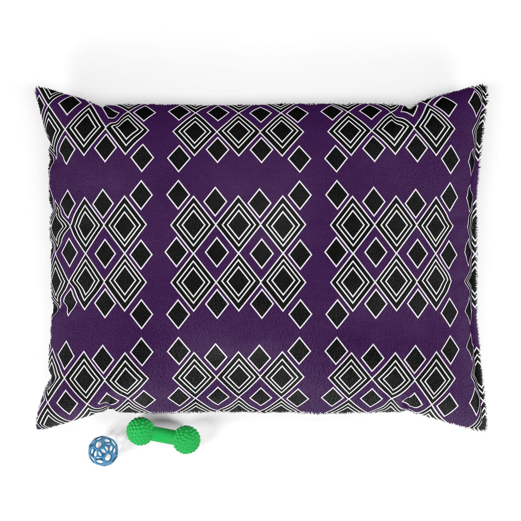 Geometric Purple Diamond Pet Bed – Cozy Decorative Dog & Cat Cushion