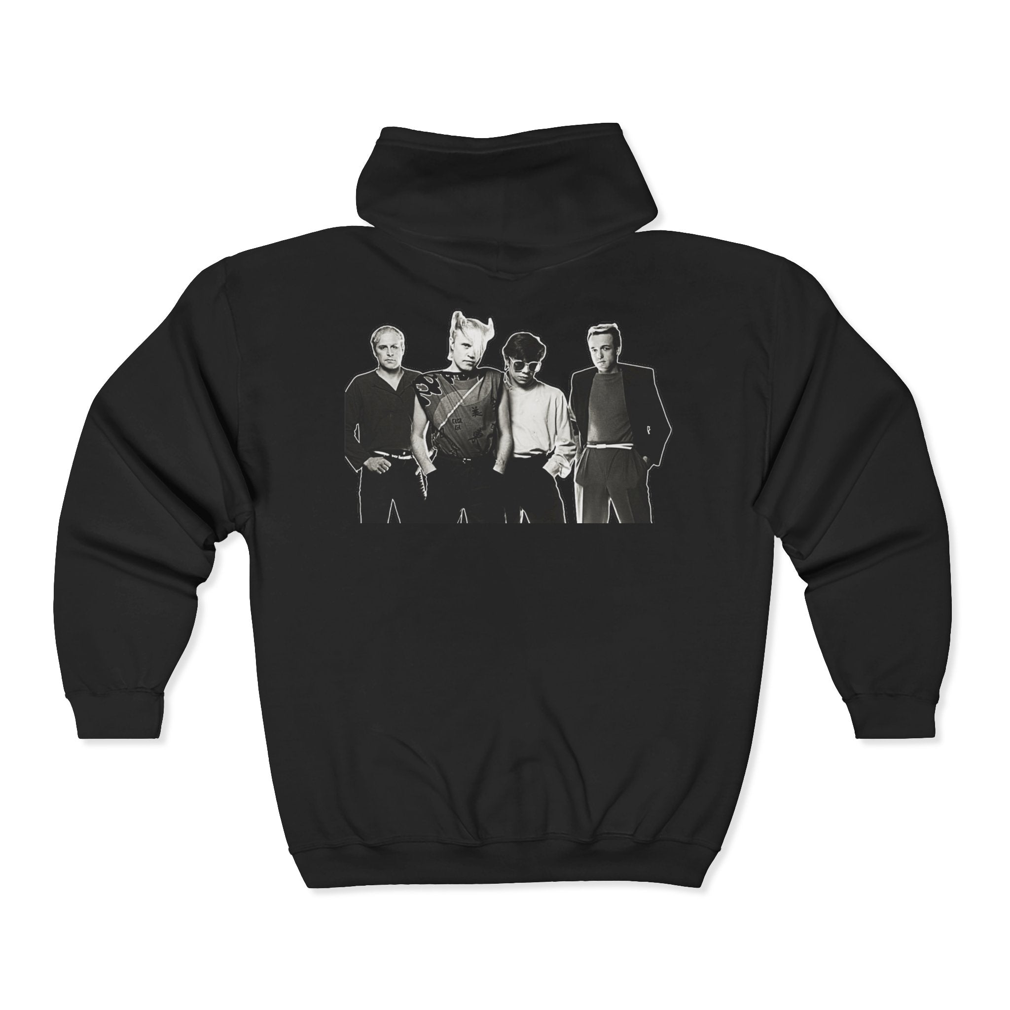 Band Photo Zip Hoodie - Retro 80s Rock Group Graphic