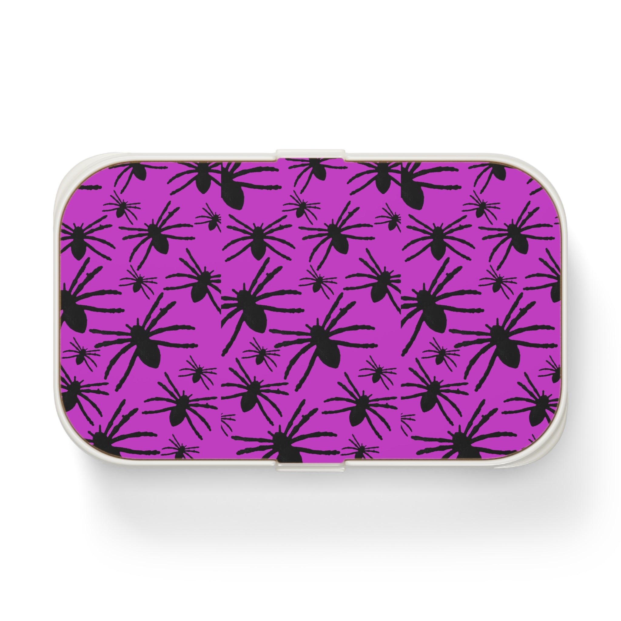 Spider Pattern Bento Lunch Box — Purple Halloween Lunchbox