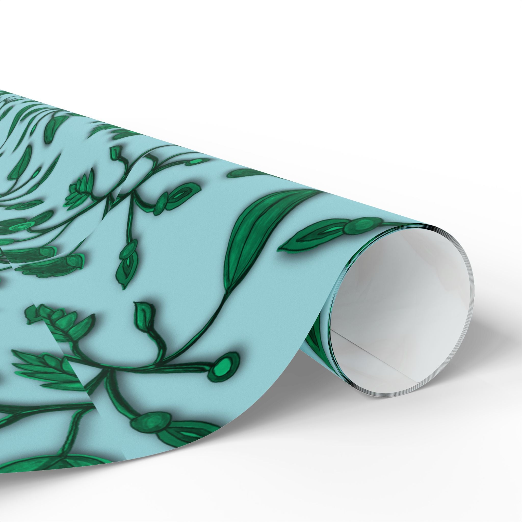 LOST Wrapping Paper — Teal Leaf Gift Wrap