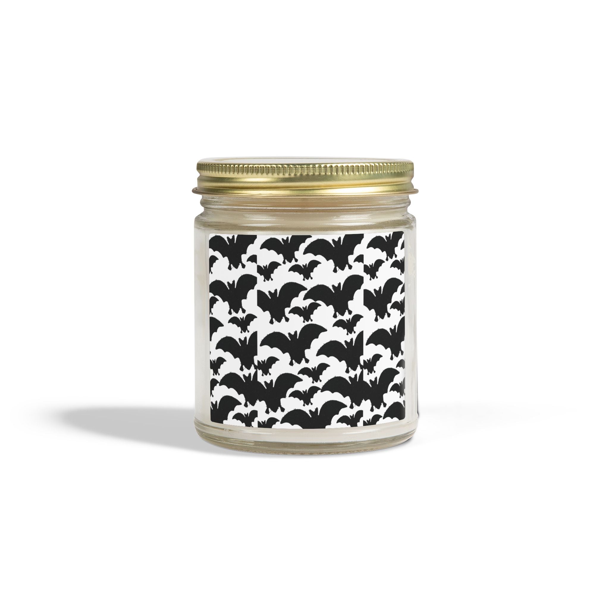 Bat Pattern Scented Candle — Coconut Apricot Wax (4oz/9oz)