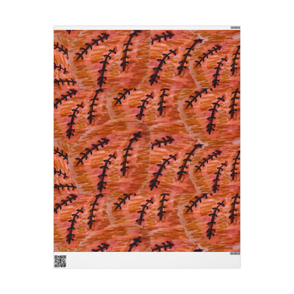 Autumn Fern Wrapping Paper — Rust Orange Leaf Pattern Gift Wrap