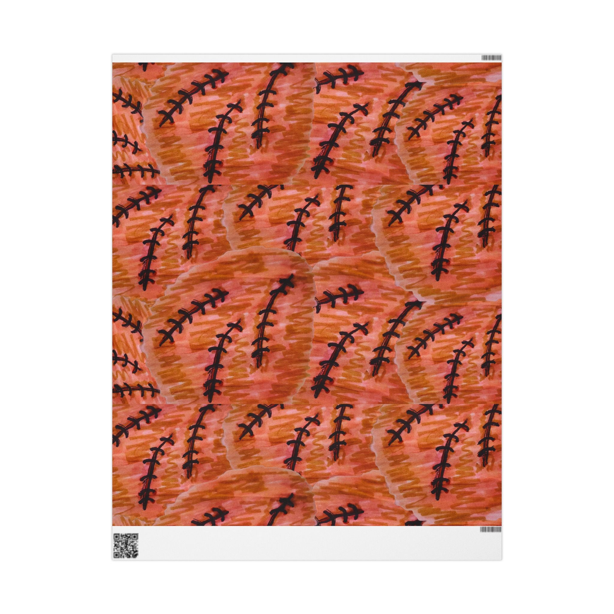 Autumn Fern Wrapping Paper — Rust Orange Leaf Pattern Gift Wrap