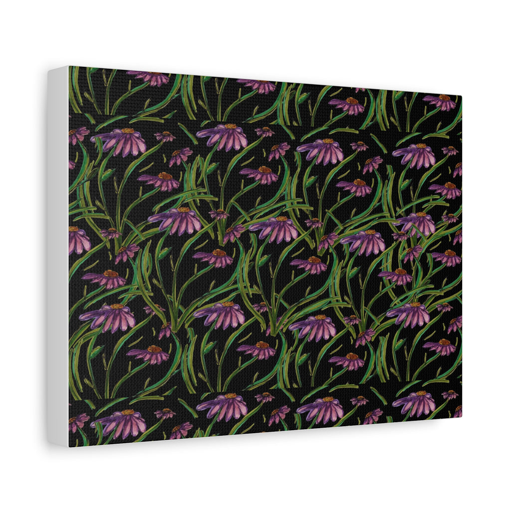 Coneflower Pattern Matte Canvas Wall Art — Stretched 1.25"