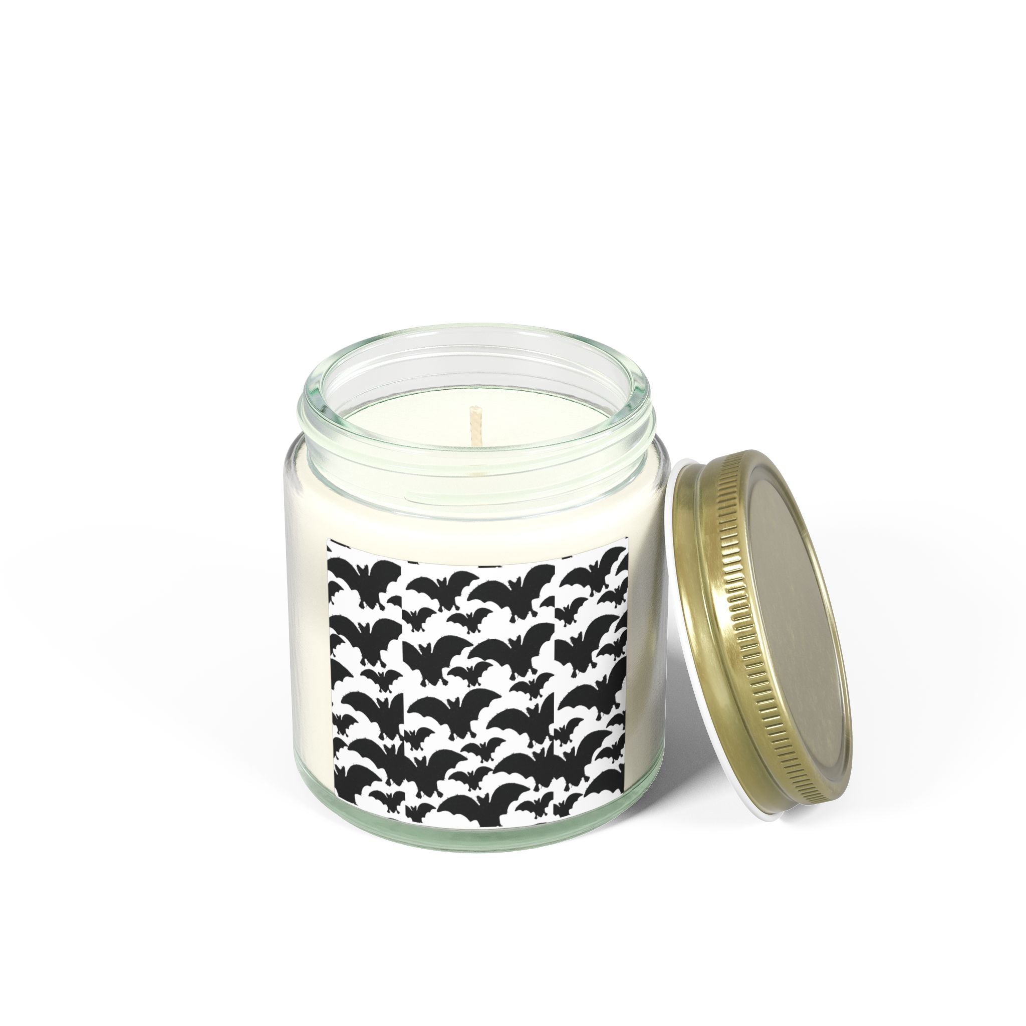 Bat Pattern Scented Candle — Coconut Apricot Wax (4oz/9oz)