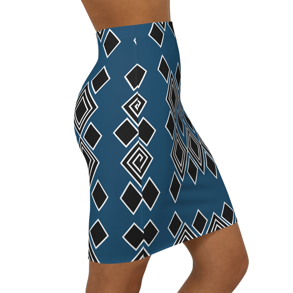 Women's Mid-Waist Pencil Skirt (AOP)