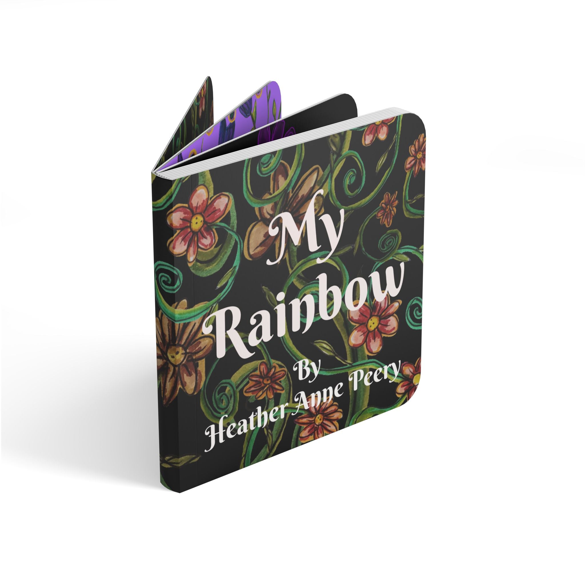 Board Book — "My Rainbow" Floral Baby Board Book by Heather Anne Peery