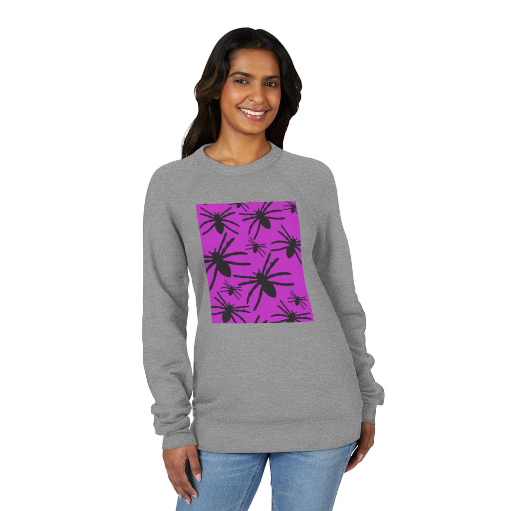 Spider Pattern Sweatshirt — Purple Halloween Spooky Crewneck