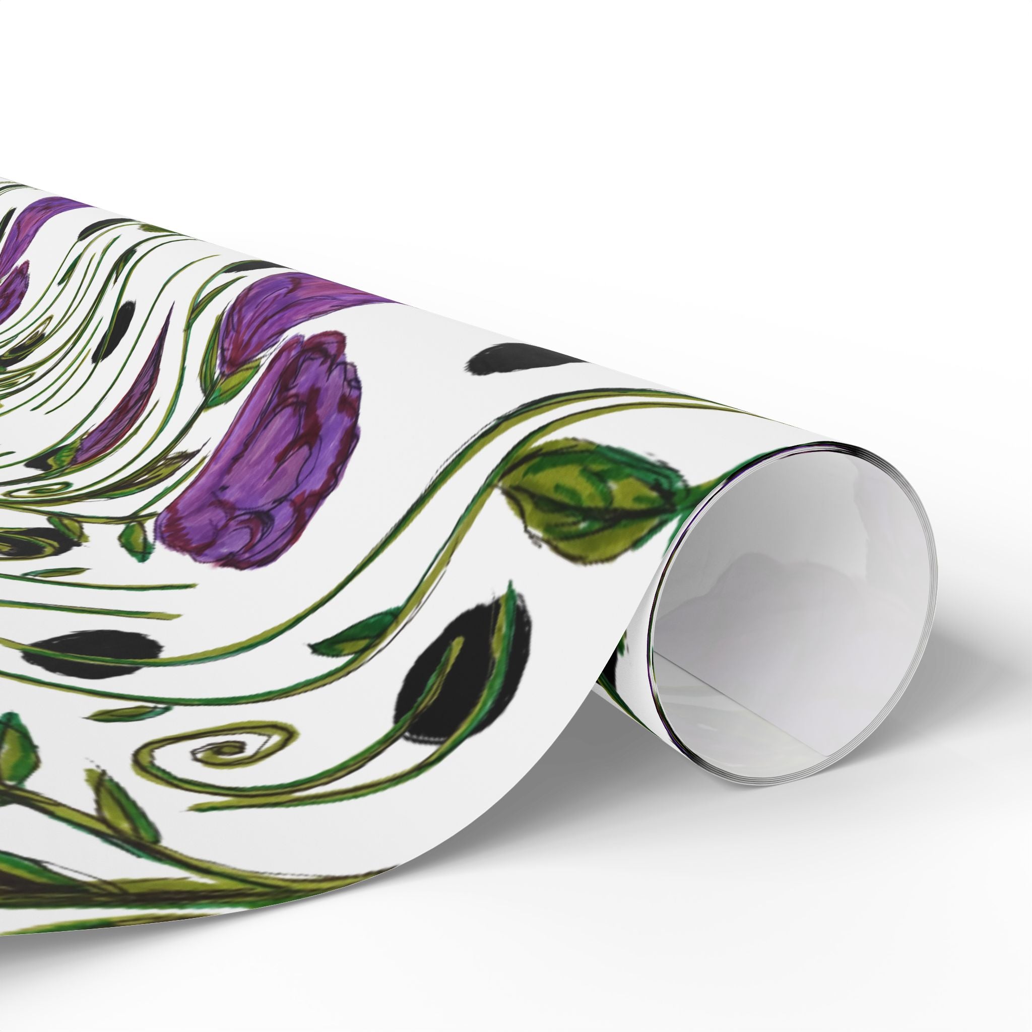 Floral Purple Rose Wrapping Paper – Elegant Gift Wrap for Birthdays & Mother’s Day