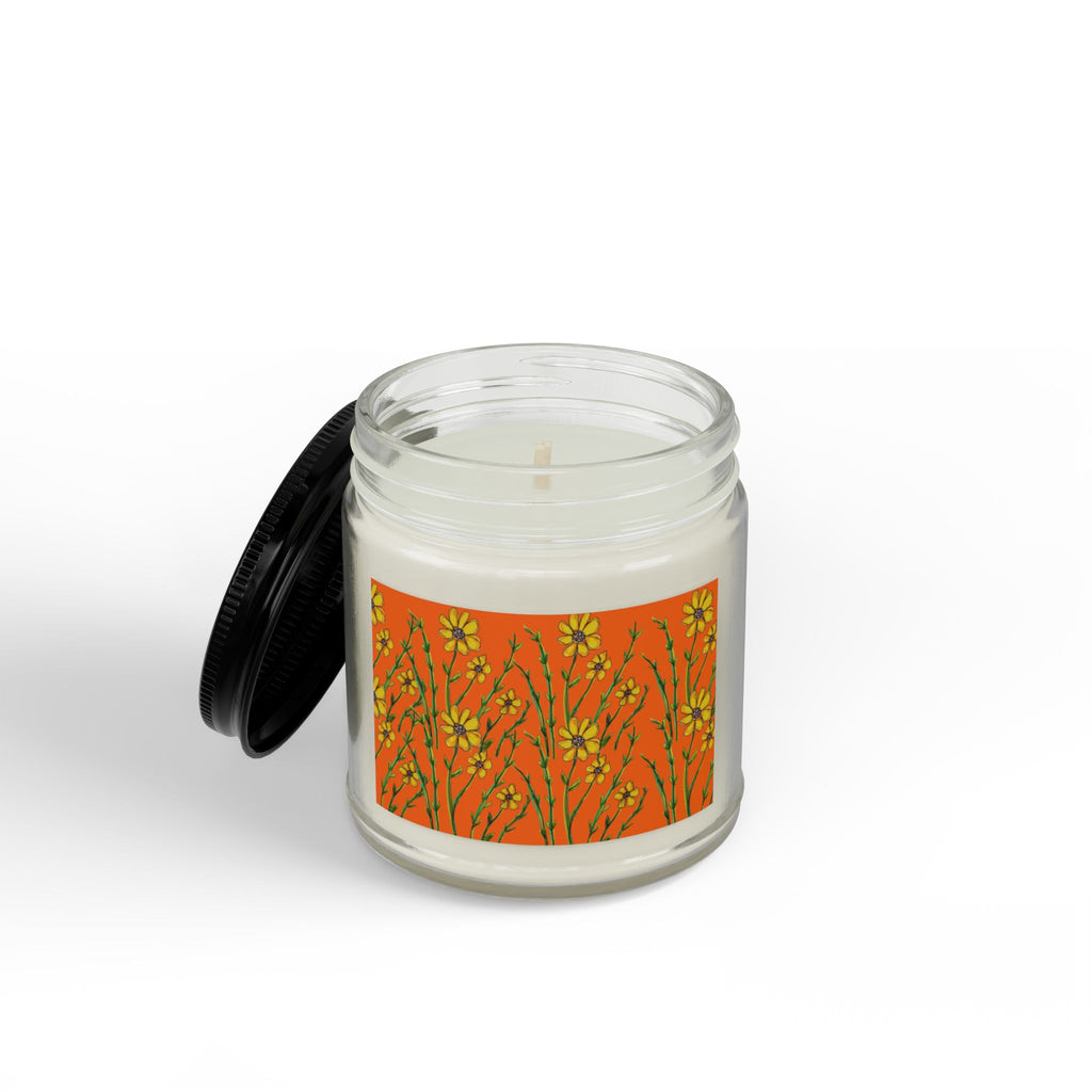 Wildflower Amber Soy Candle — 4oz & 9oz Scented Jar with Black Lid