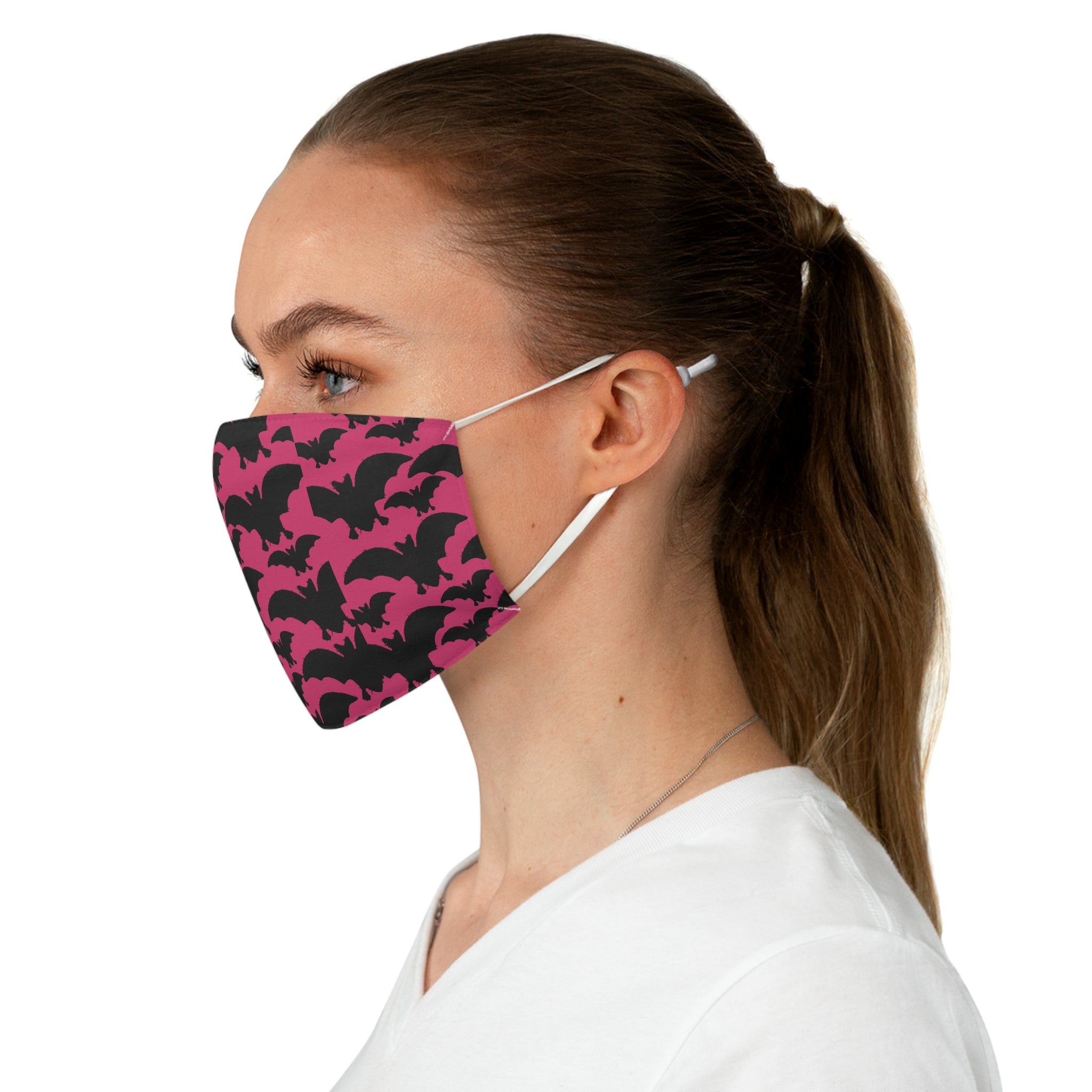 Pink Bat Pattern Face Mask — Reusable Halloween Mask