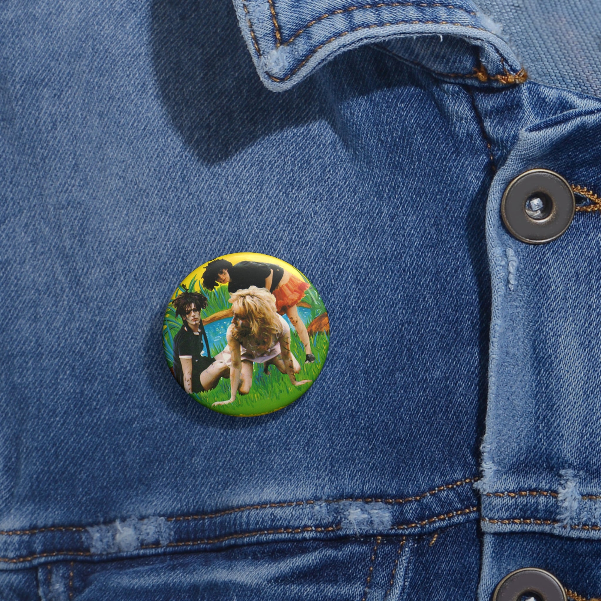 The Slits Pin Button — Retro Collage Band Art Badge