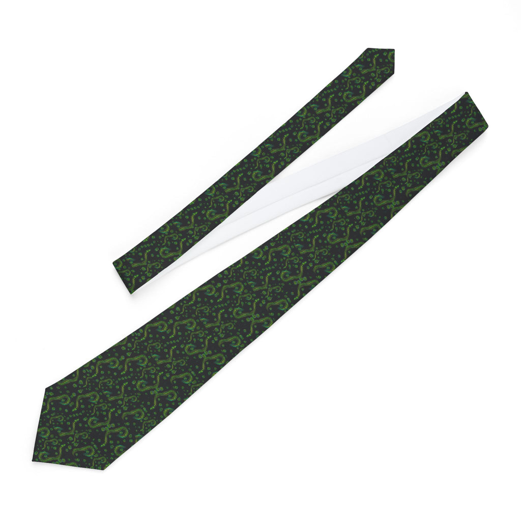 Green Money Pattern Necktie — Subtle Dollar Sign Print for Business & St. Patrick’s Day