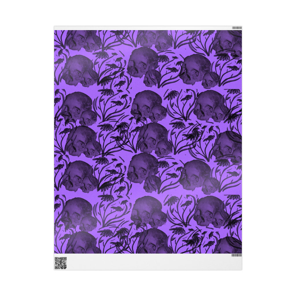 Skull Pattern Wrapping Paper — Purple Gothic Gift Wrap