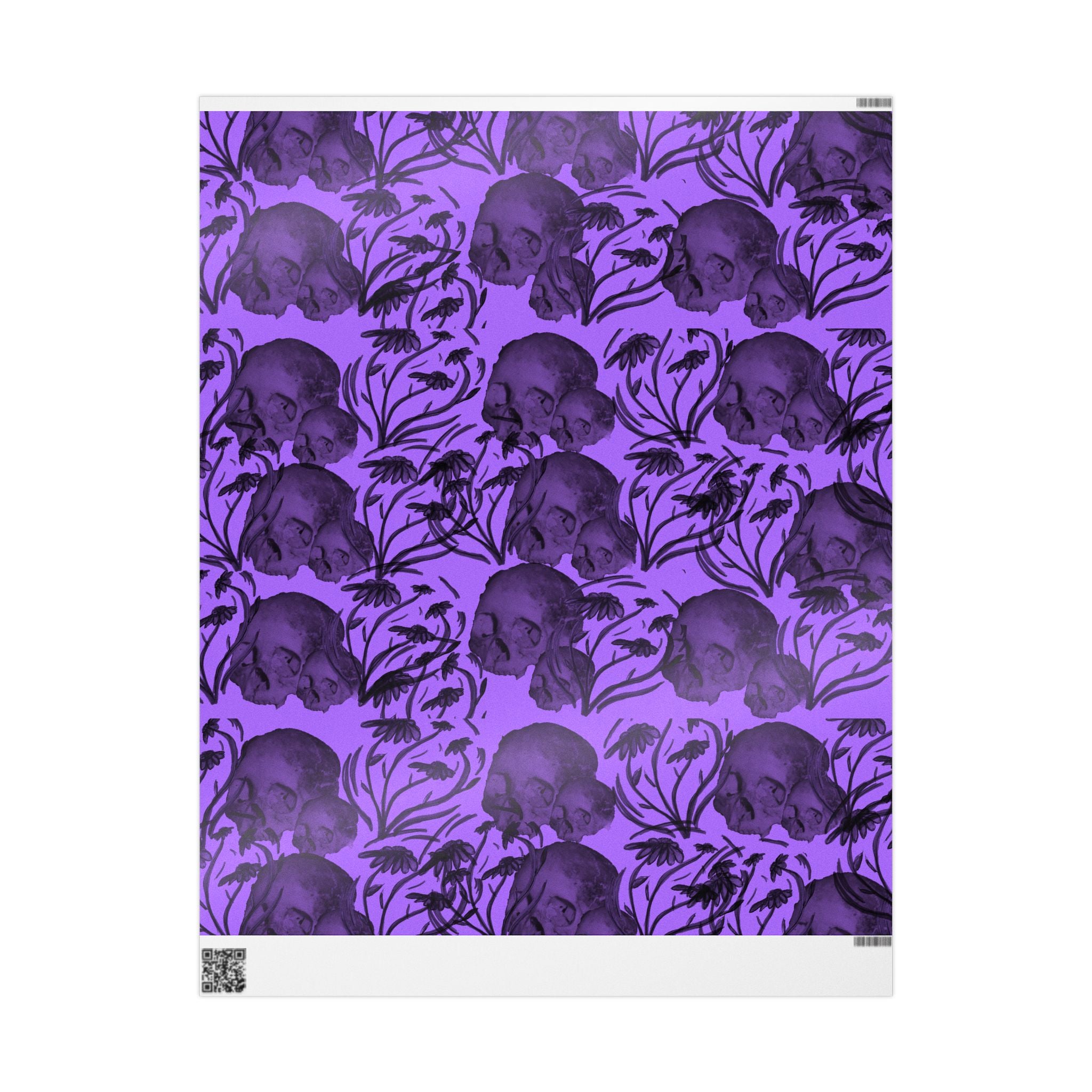 Skull Pattern Wrapping Paper — Purple Gothic Gift Wrap