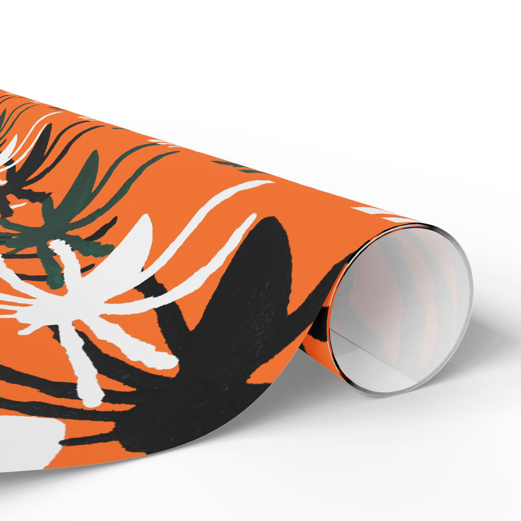 Tropical Palm Wrapping Paper – Orange Botanical Gift Wrap