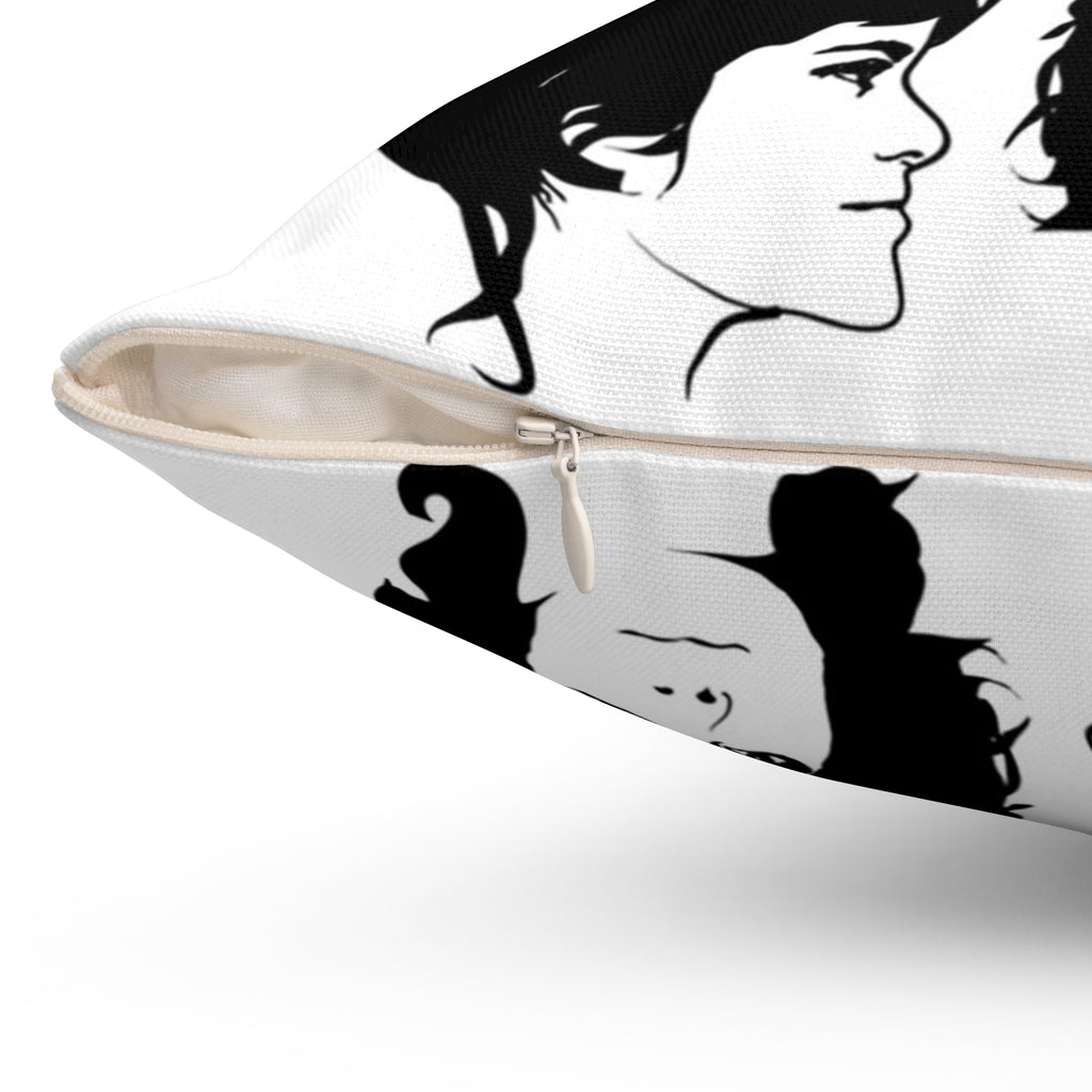 Typical Girls Band Art Pillow — Retro Punk Rock Decorative Throw Pillow