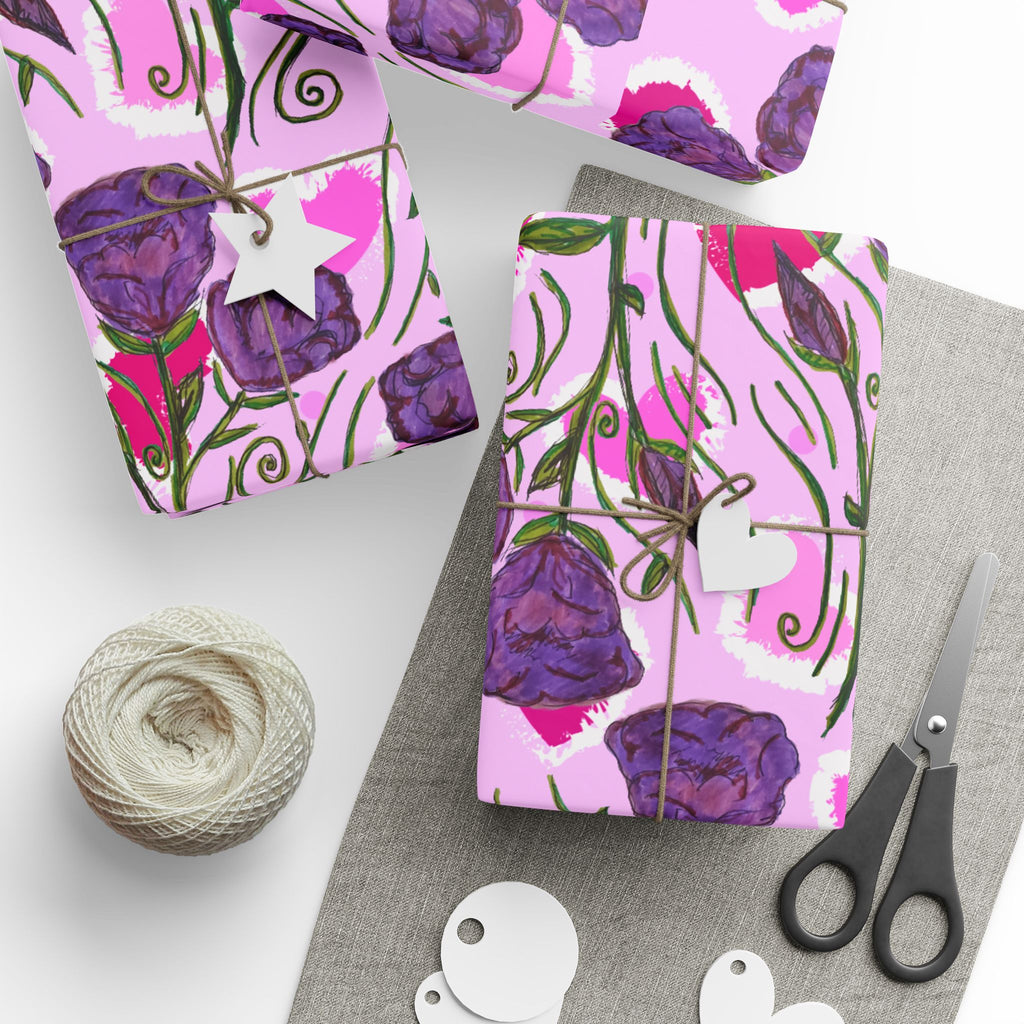 Floral Pink Rose Wrapping Paper – Romantic Gift Wrap for Valentine’s & Birthdays