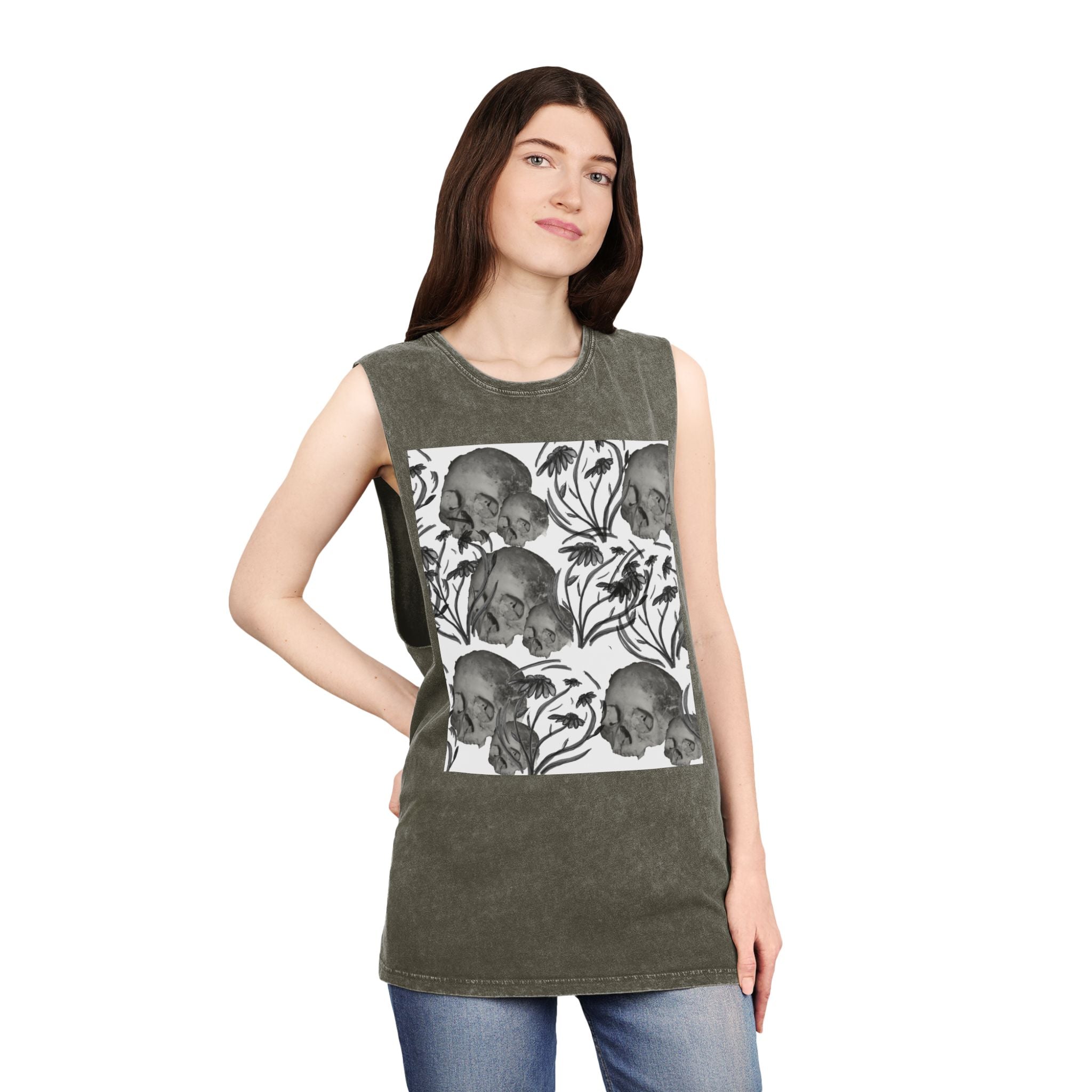 Skull & Vines Stonewash Tank