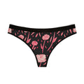 Floral Noir Women's Thong — Pink Rose All-Over-Print Lingerie