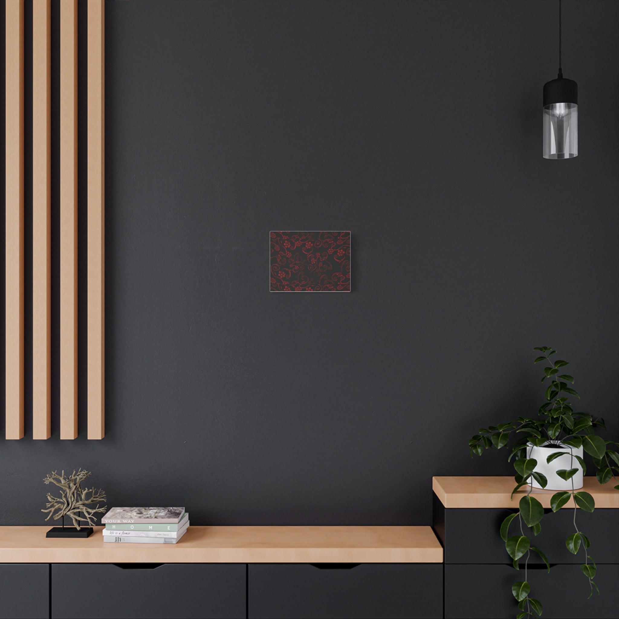 RED LIGHT Vine Matte Canvas Wall Art (Stretched)