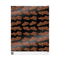 Moth Pattern Wrapping Paper — Vintage Brown Moth Gift Wrap on Black