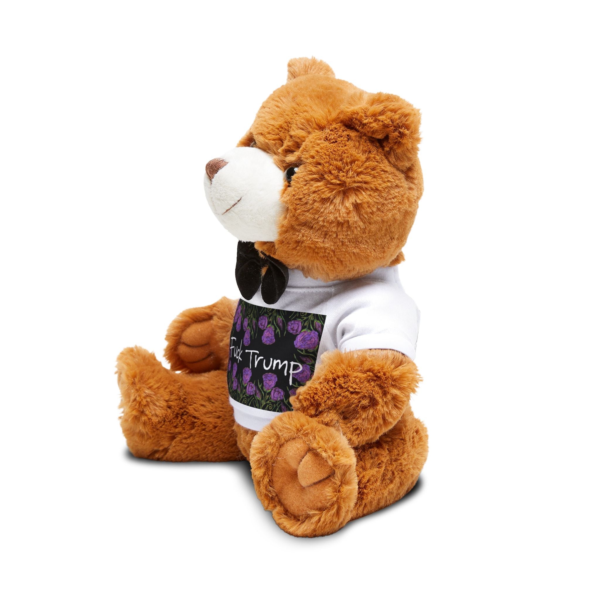 Political Message Teddy Bear with 'Fuck Trump' T-Shirt